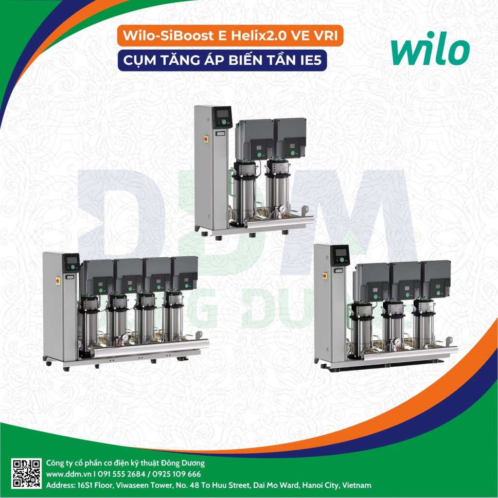 Wilo SiBoost E Helix2.0 VE VRI– Cụm Tăng Áp Biến Tần IE5
