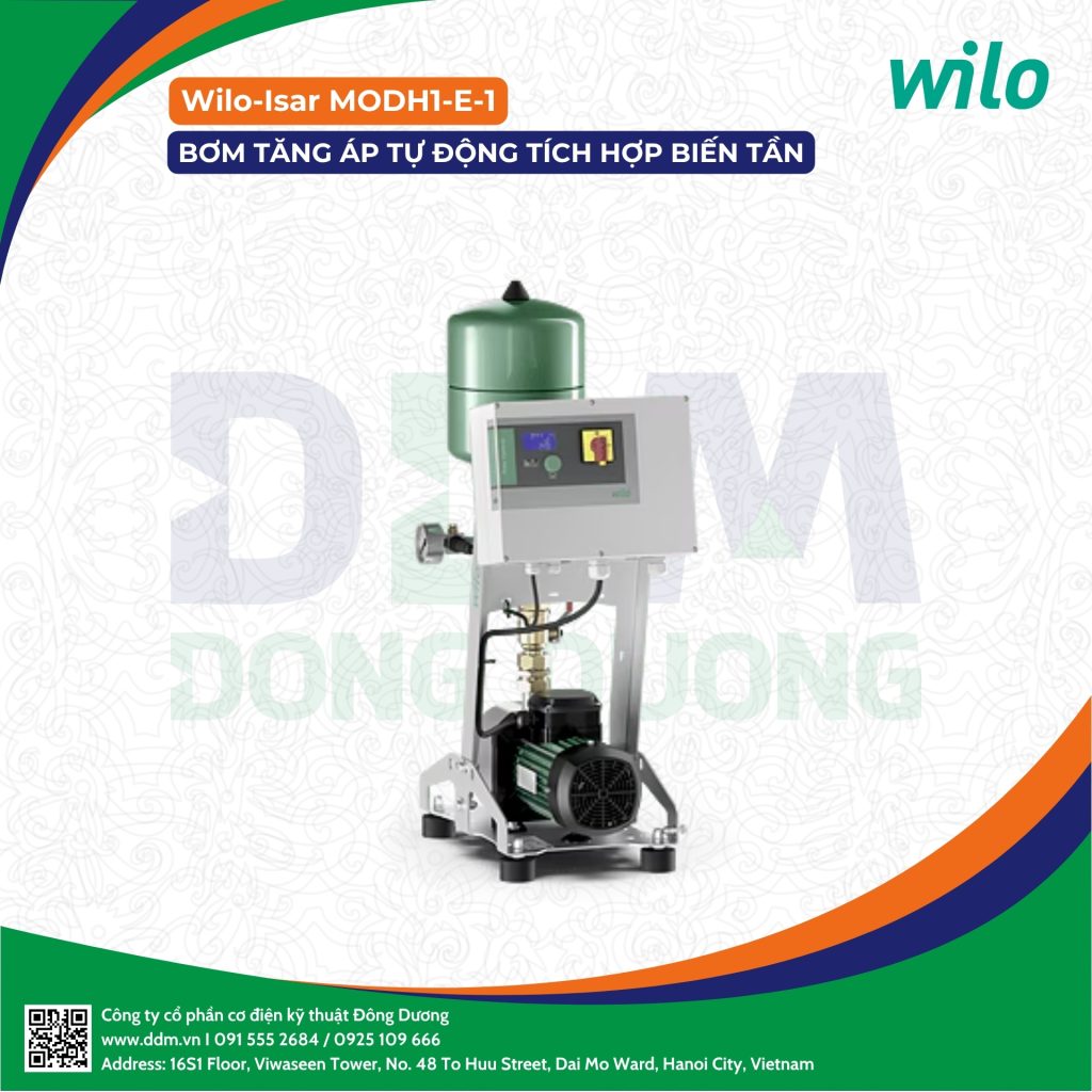 Wilo – Isar MODH1-E-1 – Bơm Tăng Áp Tự Động Tích Hợp Biến Tần, Tiết Kiệm Năng Lượng