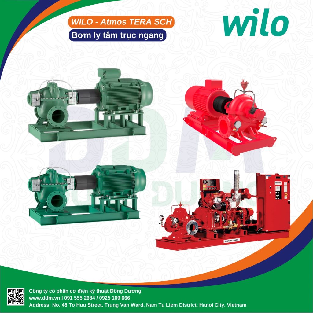 Bơm ly tâm trục ngang hai của hút WILO ATMOS TERA-SCH
