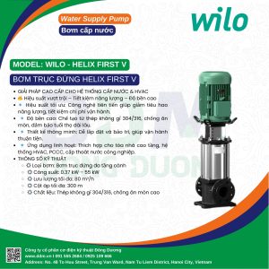 Wilo Helix First V - Bơm ly tâm trục đứng đa tầng cánh