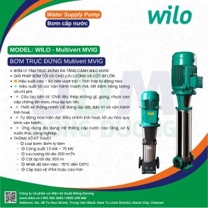 Wilo MVIG - Bơm ly tâm trục đứng đa tầng cánh