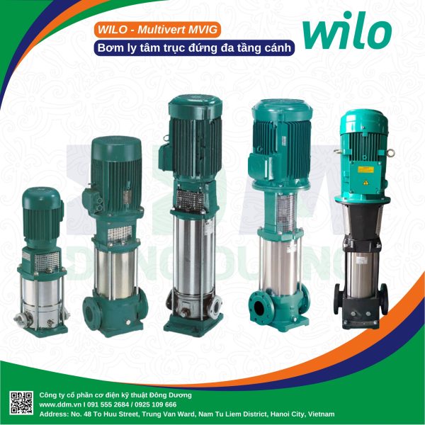 Wilo MVIG - Bơm ly tâm trục đứng đa tầng cánh
