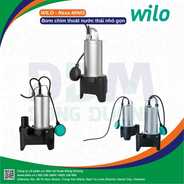 Wilo-Rexa MINI3 – Bơm Chìm Nước Thải Nhỏ Gọn