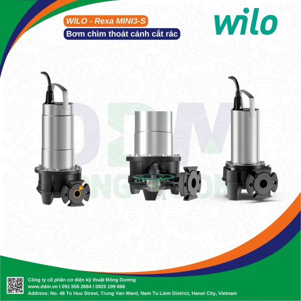 BƠM CHÌM CẮT RÁC WILO-REXA MINI3-S