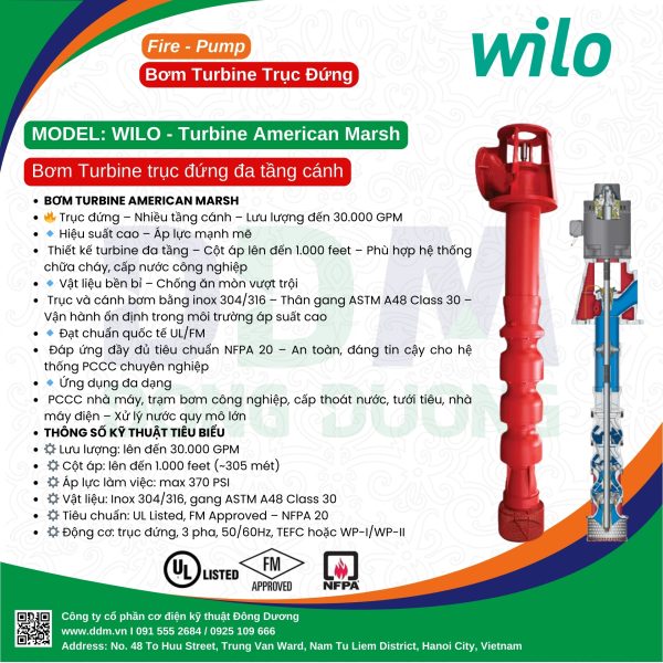 Bơm Wilo - Turbine American Marsh
