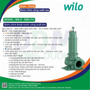 Wilo EMU FA – Bơm Chìm Công Suất Lớn