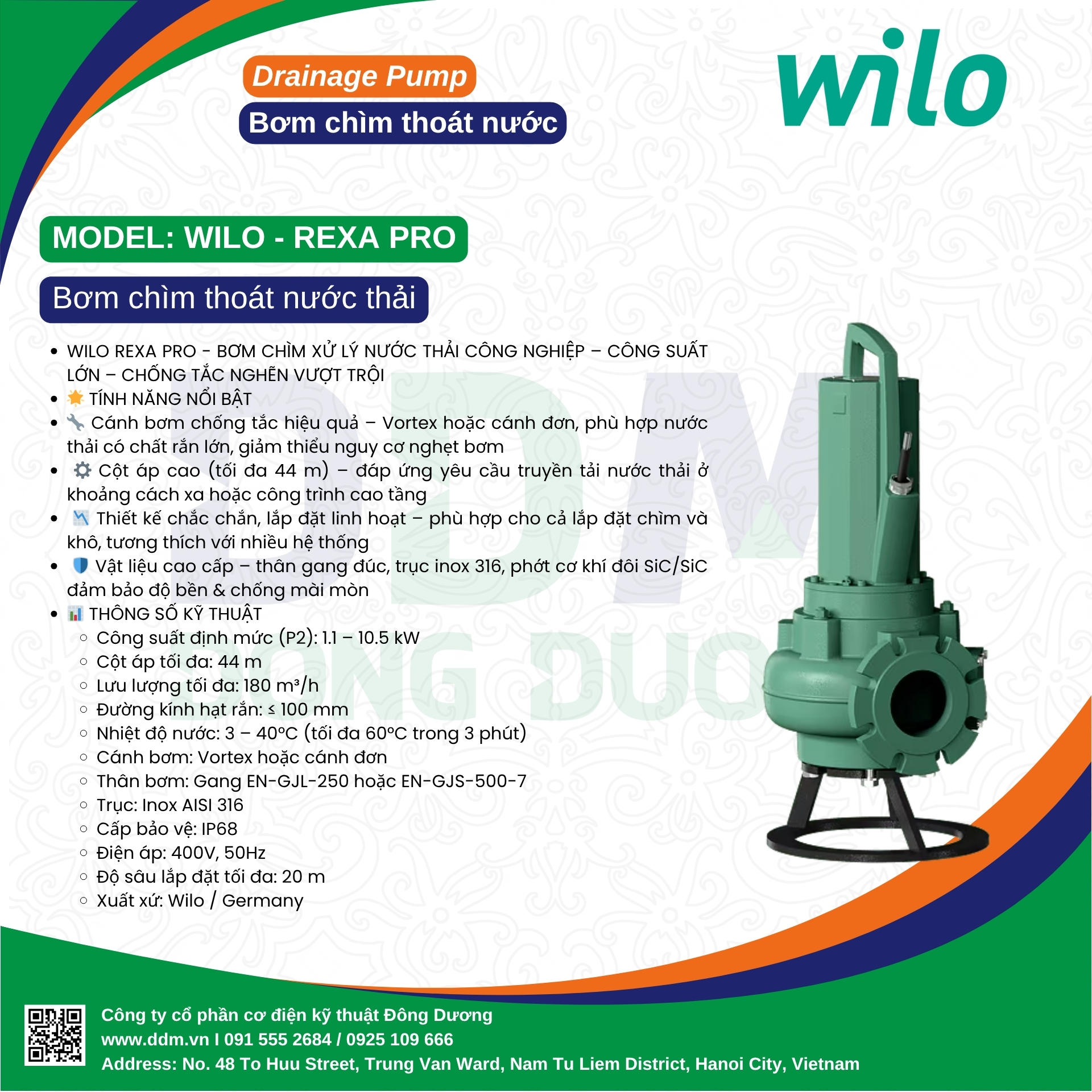 Bơm chìm Wilo Rexa PRO