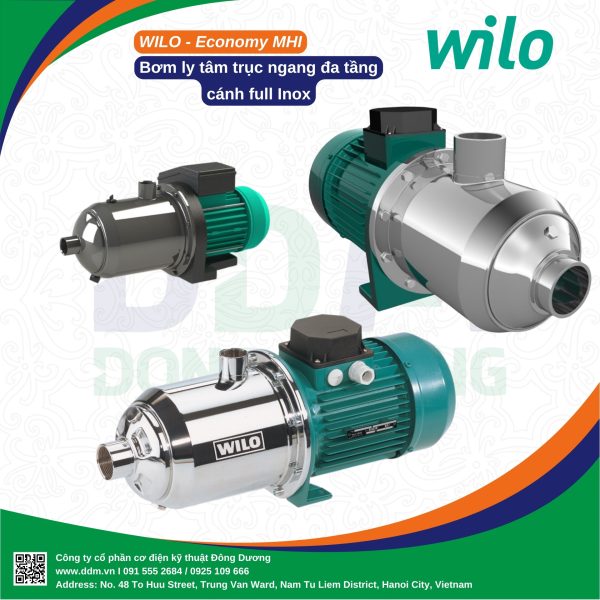 WILO ECONOMY MHI – BƠM LY TÂM INOX ĐA TẦNG CÁNH