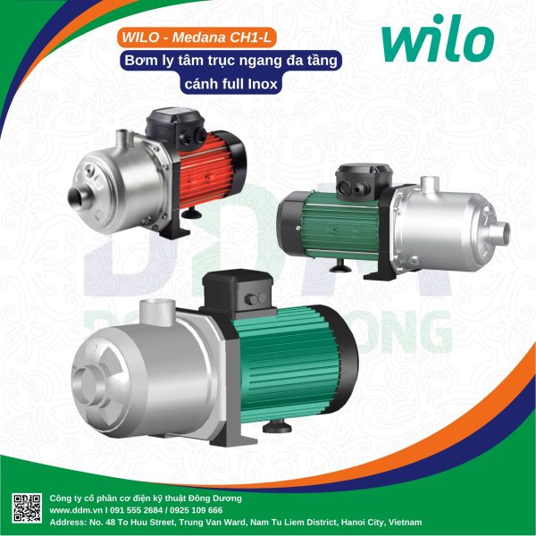 WILO MEDANA CH1-L – BƠM LY TÂM ĐA TẦNG CÁNH