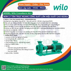 Wilo-CronoNorm-NLG – Bơm Ly Tâm Trục Ngang Công Suất Lớn Hiệu Suất Cao IE3/IE4