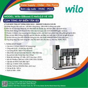Wilo SiBoost E Helix2.0 VE VRI– Cụm Tăng Áp Biến Tần IE5