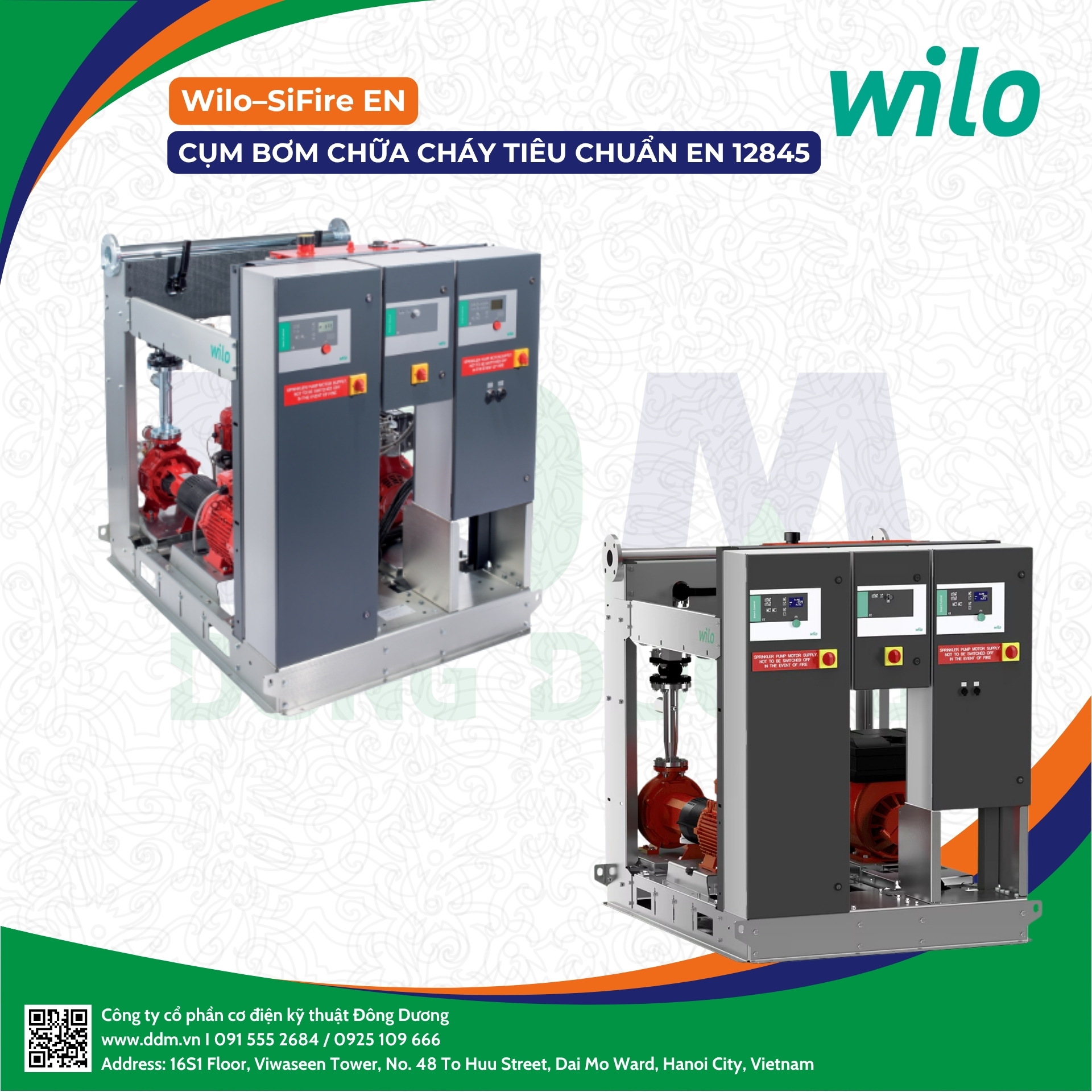00. DDM - Wilo - SiFire EN Wilo – SiFire EN – Cụm Bơm Chữa Cháy Tiêu Chuẩn EN 12845, Tích Hợp Bơm Điện, Bơm Diesel Và Bơm Jockey