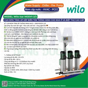 Wilo – Isar MODV1-2/3 – Cụm Bơm Tăng Áp Kép Biến Tần Thông Minh Cho Nhà Ở Và Biệt Thự Cao Cấp