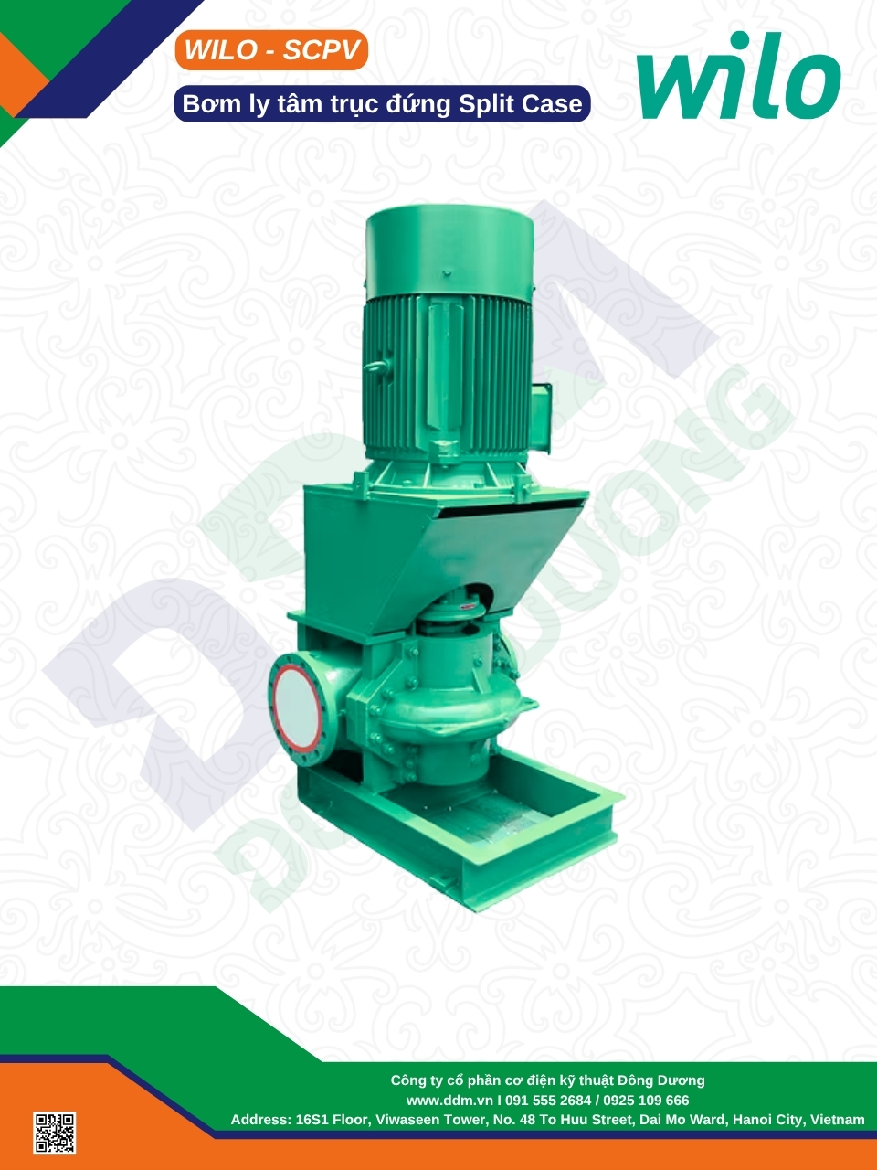 02. DDM - Wilo - SCPV Wilo SCPV – Bơm Ly Tâm Hai Cửa Hút Trục Đứng Hiệu Suất Cao